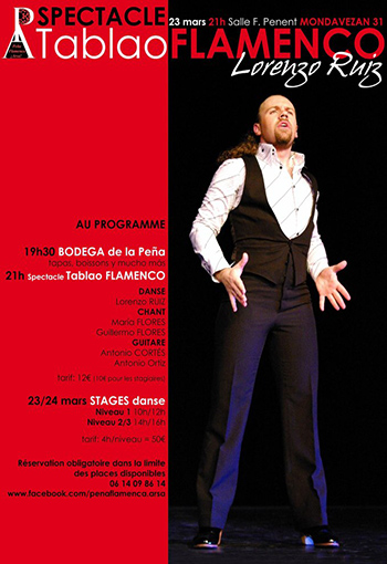 Spectacle + stages FLAMENCO - LORENZO RUIZ - 23/24 mars