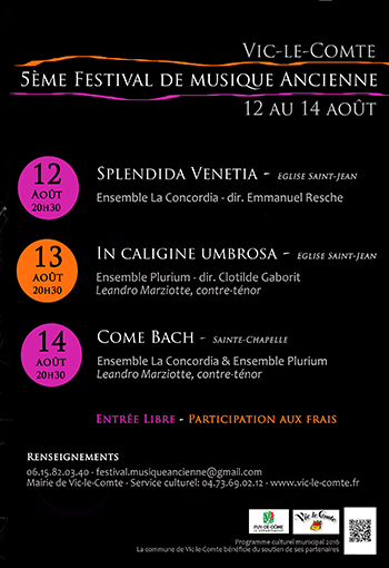 Festival de Musique Ancienne de Vic-le-Comte