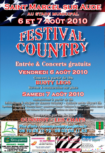 Festival country à St Marcel/Aude le 06&07 Août 2010 .....Entrée gratuite