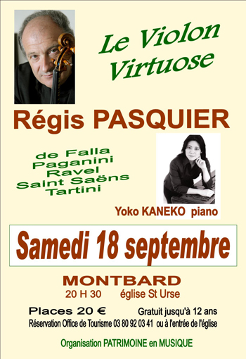 Le violon virtuose avec Régis PASQUIER et Yoko KANEKO